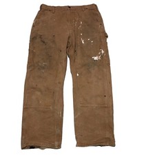 Carhartt B136 BRN Double Knee Carpenter pants 34x30 thrashed grunge punk skater