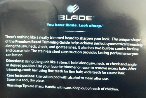 Blade Premium Beard Trimming Guide Stainless Steel GREAT STOCKING STUFFERS . - Bild 4 von 4