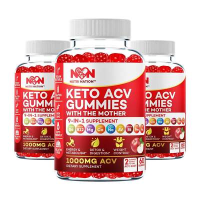 Keto ACV Gummies 1000mg (3 Pack) with BHB salts As mentioned by Nutri Nation