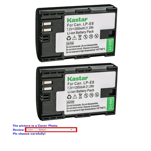 Kastar Replacement Battery Pack for Canon LPE6NH & Canon EOS R5, EOS