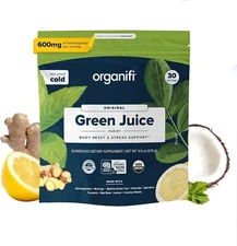 Organifi Green Juice - Powder Supplement with Organic Spirulina, Ashwagandha,