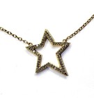 New 925 Gold Plated VS G .20ct diamond Star pendant 18" necklace 2.6g ladies — photo 1