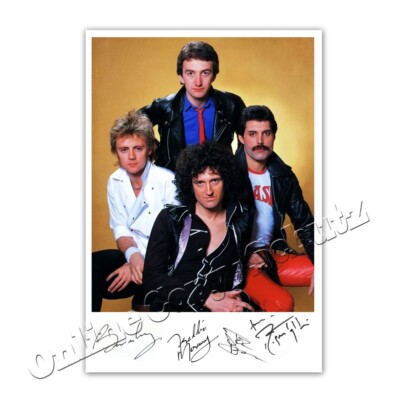Queen Band - Freddie Mercury, Brian May, Roger Taylor und John Deacon Autogramm