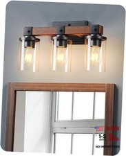 Farmhouse 3-Light Wall Sconce, Bathroom Vanity 3-Light with Clear Glass Shade