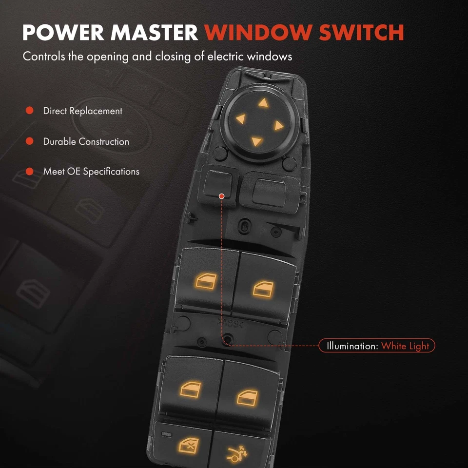 Interruptor de janela de energia dianteiro esquerdo para BMW 328i GT xDrive 14-16 340i GT xDrive - Imagem 3 de 4