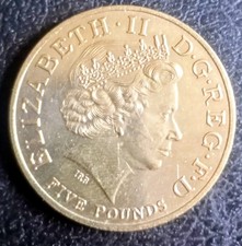 Retro Q. Eliz II 2008 £5. The 450th anniversary of the accession of Elizabeth I 