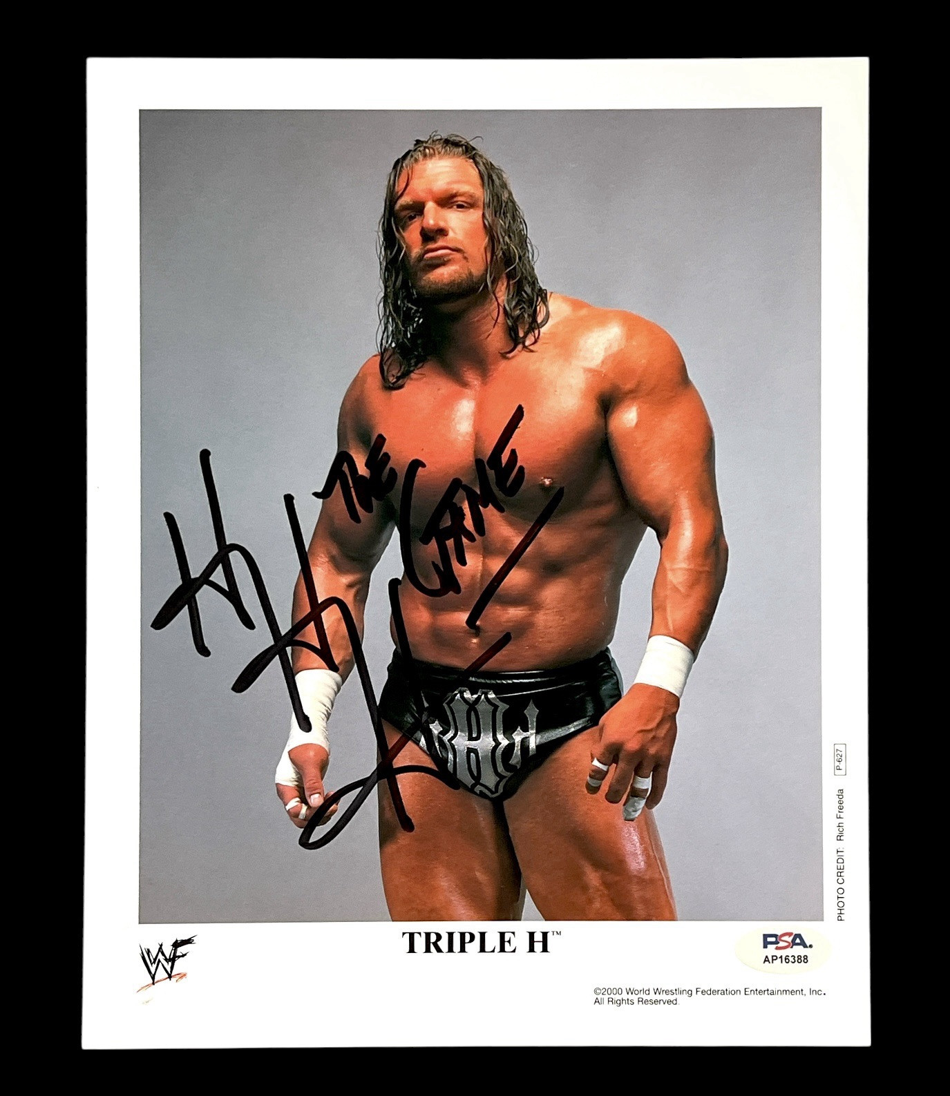 WWE TRIPLE H P-627 SIGNED 8X10 ORIGINAL PROMO PHOTO WITH PSA COA