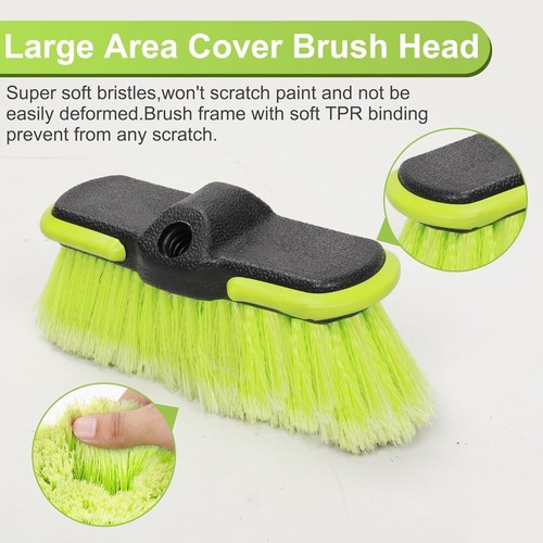 Spazzola Lavaggio Auto 65”165Cm Manico Lungo Setole Morbide Scrub Pulizia Scopa con 4 Mani- - Foto 6 di 7