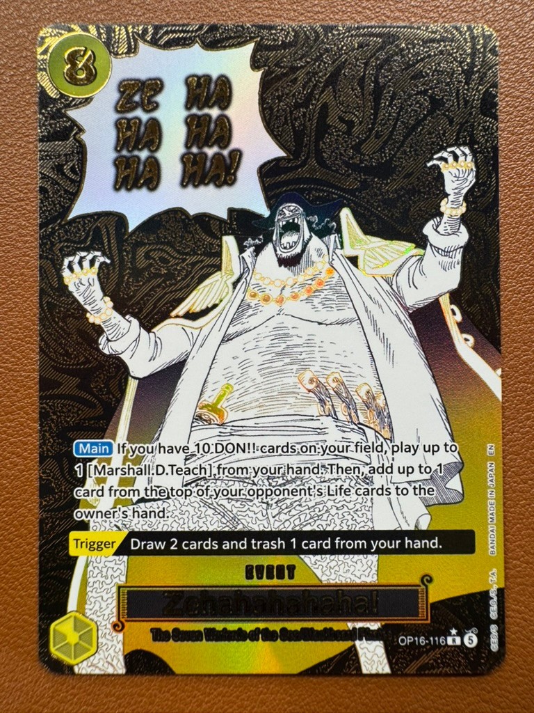 2026 One Piece Zehahahahaha! Event Rare Foil Alt Art OP16-116 Marshall D. Teach