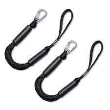 Bungee Dock Lines with Clips - Heavy Duty Marine Grade Elastic Boat 4FT BLACK