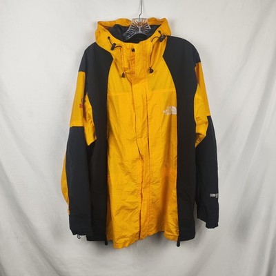 The North Face Jacket Mens Large Yellow Black Summit Series Gore-Tex Hooded
