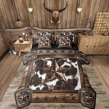Western Aztec Bedding Set 7 Pieces Queen Comforter Set 90"x90" - Soft Rustic