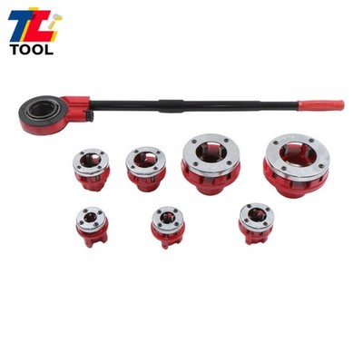 7 Size W/ Handle Pipe Threader Threading NPT Pipe Threader 3/8'' To 2'' Dies Set