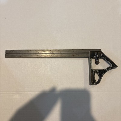 Vintage Unbranded 12-Inch Combination Square Made In USA  