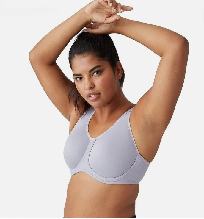 Sujetador deportivo Wacoal para mujer figura completa con aros gris lila con Zephyr 34G EE. UU. Foto 3 de 3