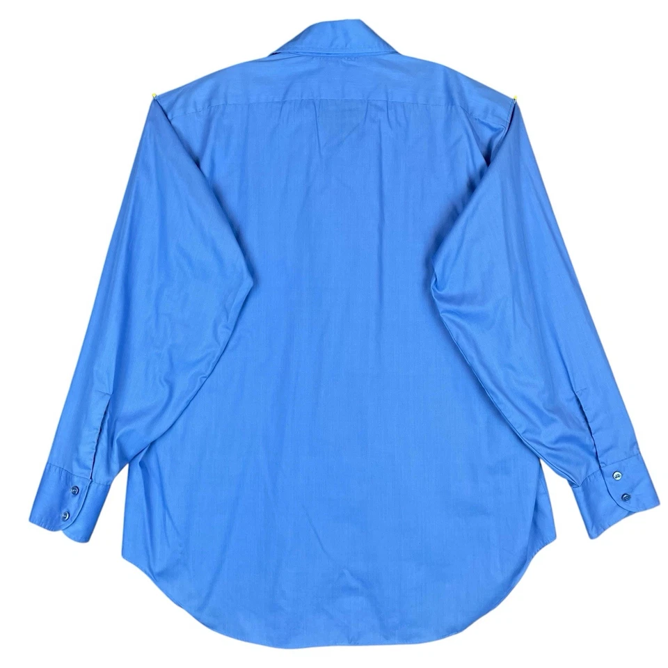 Camisa de vestir vintage años 70 colección Kent para hombre 16,5x33 azul botón manga larga Foto 2 de 4