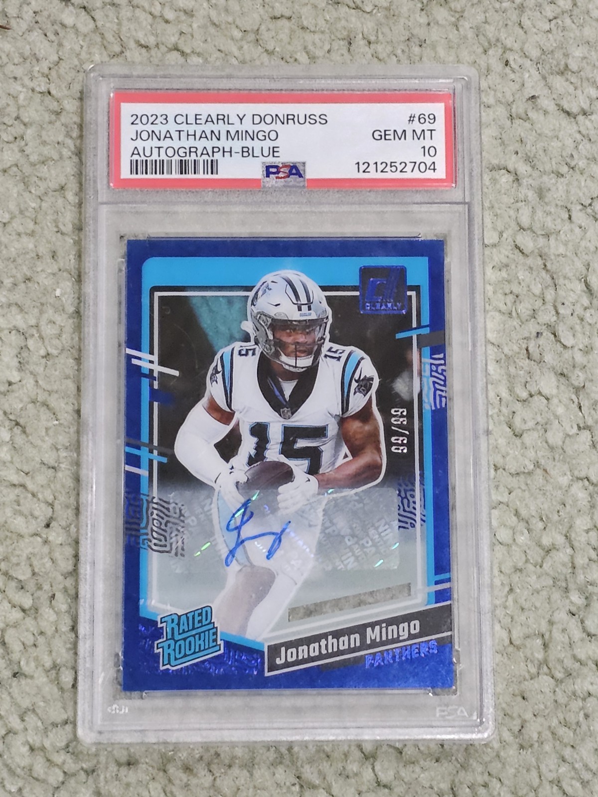 Jonathan Mingo Panini Clearly Donruss #69 Autograph-Blue