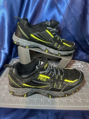 FILA Men s Sz 10 Trail Shoes Black/Neon Green Sneakers  Hiking & Outdoor Ready
