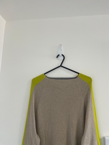 Jersey White Stuff para mujer talla UK 20 gris y beige mezcla de lana manga larga acanalado - Imagen 4 de 10