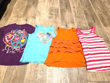 1989 PLACE LOT OF 4 GIRLS SHIRTS SZ 5/6 MULTICOLOR SLEEVELESS/SLEEVE VACA -01312