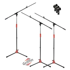 Microphone Boom Stand 3 PACK - GRIFFIN Telescoping Boom Tripod Studio Stage Mic