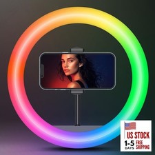   Single Light   10" RGB Ring Light, 38 Color Modes, Stepless Dimmable/Speed