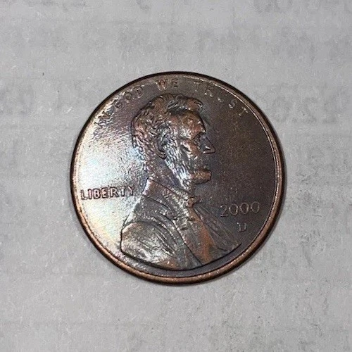 2000D Mint Mark Penny Coin, Close AM Error - Image 3 of 3