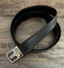 Vintage DIOR Vintage Reversible Belt Black Brown Leather Two silver Tone Buckle