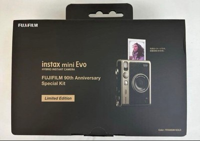 Instax mini Evo Kamera 90th Anniversary Bundle Titanium Gold Limited FUJIFILM