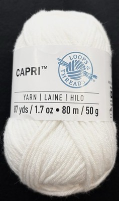 (1) LOOPS & THREADS CAPRI YARN IN WHITE *DISCONTINUED* 87 YDS