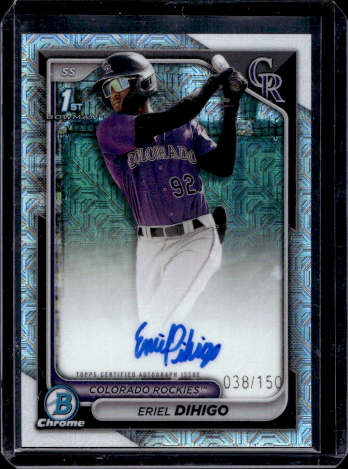 2024 Bowman Chrome Eriel Dihigo Auto HTA Choice Refractor 1st #38/150