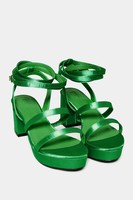 Yours Curve Womens Plus Size Satin Strappy Platform Heels In E Fit & EEE Fit