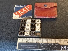 Vtg 1930s Black White Metal Slide Numbers Puzzle Game Modern Brands NY IMP USA