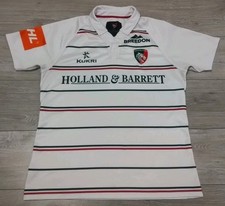 Leicester Tigers Rugby Union Away Shirt 2017/2018 - Kukri Large Jersey White Top