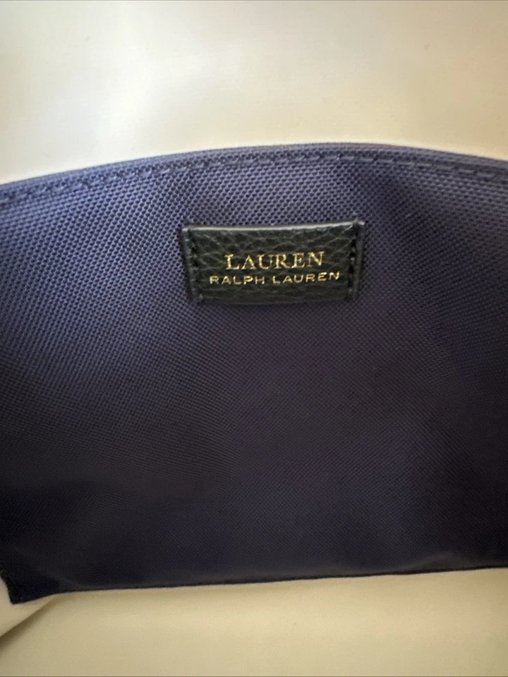 Bolso de Mano Lauren Ralph Lauren Azul Marino - Nylon con Correas de Cuero Negro Foto 3 de 4