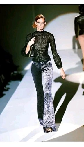 Gucci by Tom Ford FW 1999 Velvet Flare Trousers Size 40 - Picture 10 of 10