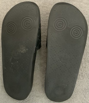 Gucci GG Supreme Slide Tiger Black Gold 407345 G0K00 1084 Men's Gucci GG Supreme Slide Tiger Black Gold 407345 G0K00 1084 Men's