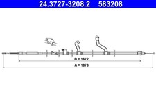 Bremsseil Seilzug Feststellbremse ATE 24.3727-3208.2 für KIA CEE JD Sportswagon
