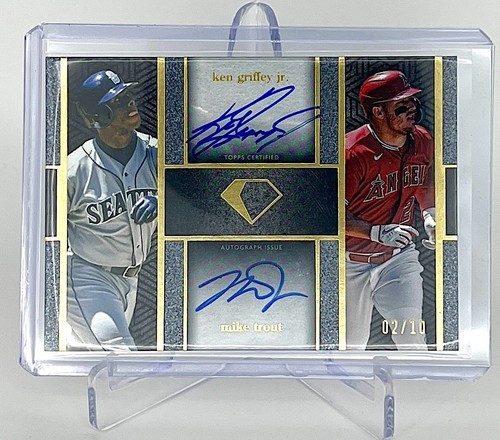 2024 Topps Diamond Icons Ken Griffey Jr Mike Trout Iconic Dual Auto Black /10