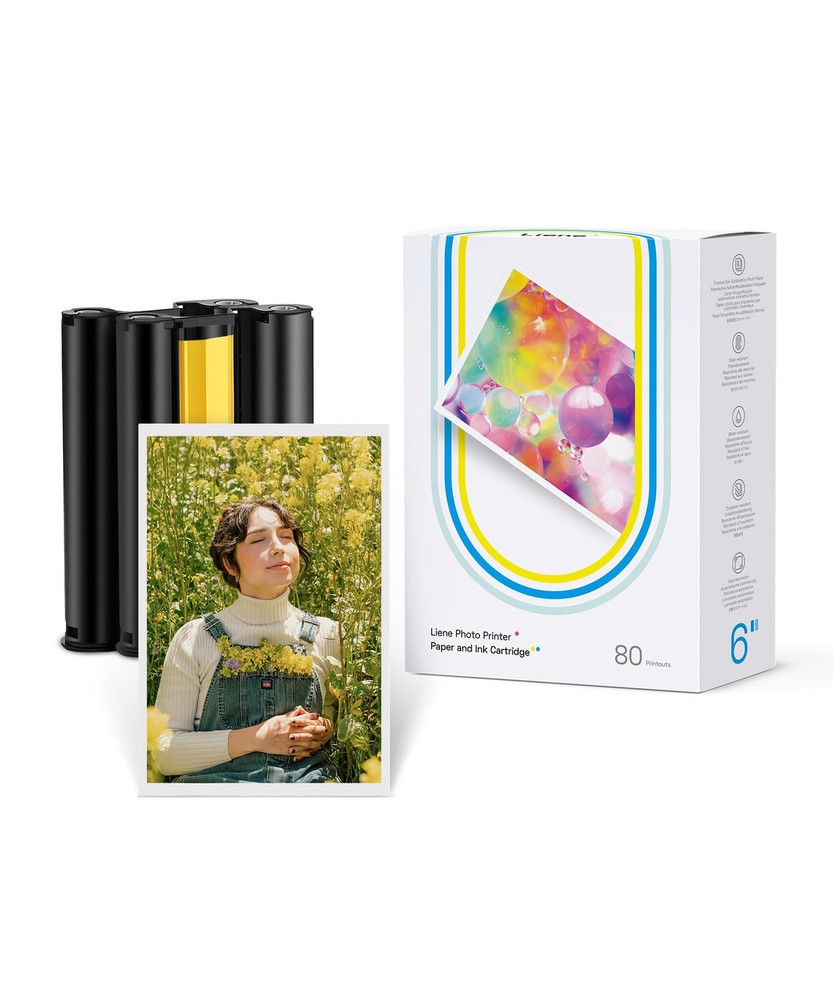 Photo Printer Paper & 2 Refill Ink Cartridges with 80 Sheets