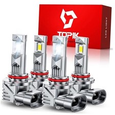 9005 9006 LED Light Bulbs Combo, 76,000LM 900 Brighter, HB3 HB4 9005 9006