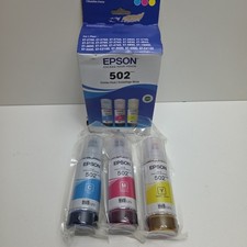 NEW GENUINE - EPSON 502 COLOR INK BOTTLES - T502520-S SEALED BAGS 2030