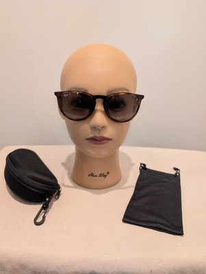 Ray-Ban Erika RB4171 sunglasses with a Havana frame and brown polarized lenses.