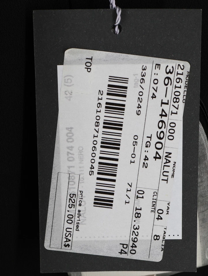 Blusa Sportmax Nalut negra seda sin mangas con drapeado en un lado US 8/L Foto 4 de 4