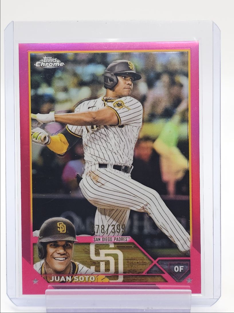 JUAN SOTO 2023 TOPPS CHROME MAGENTA REFRACTOR PADRES #100 /399 Q6274