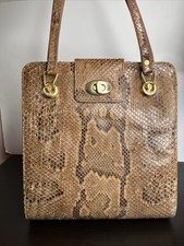 Genuine Python Skin Double Handle Purse - Mid 21st Century 1950s