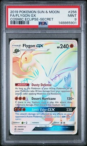 PSA 9 Flygon GX 256 Cosmic Eclipse Secret Rare Pokemon 256/236 *New Cert* Mint