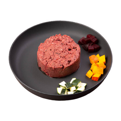 Komplettmenü Rindfleisch 28 KG | 28x1000g Fertigbarf +Gemüse und Öl BARF