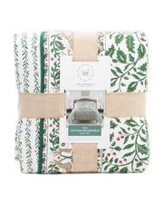 Farmhouse Rachel Ashwell Holiday Quilt set queen/full Christmas Holly reindeer N