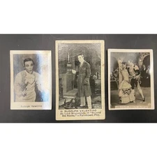 3 Rare 1920's Rudolph Valentino Tobacco Cards Cigarette Cards Strip Card Rudy